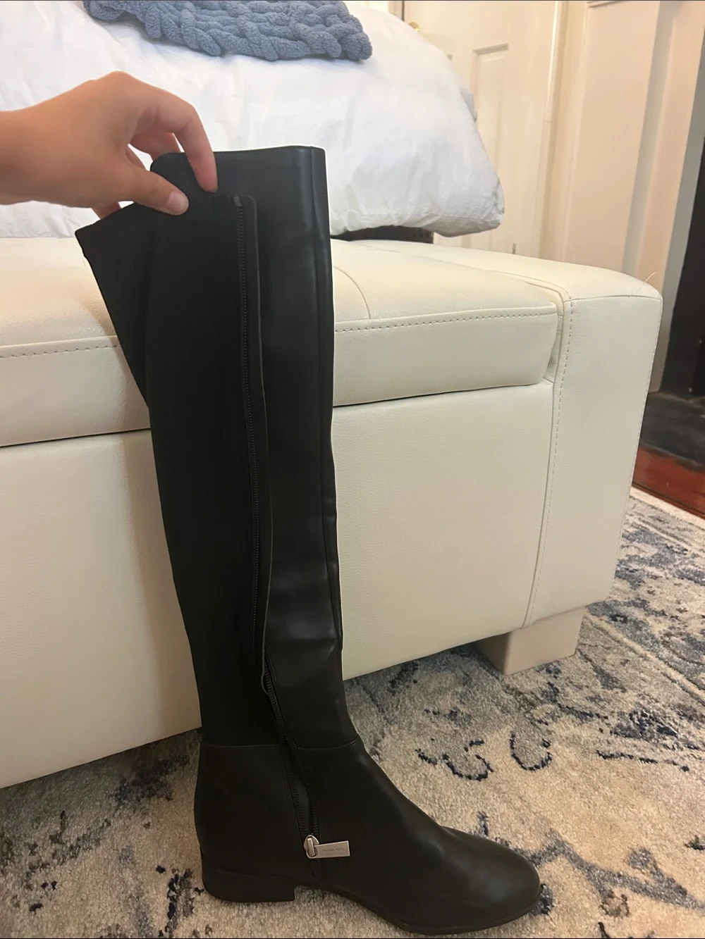 Michael Kors Black Over-the-Knee Leather Boots